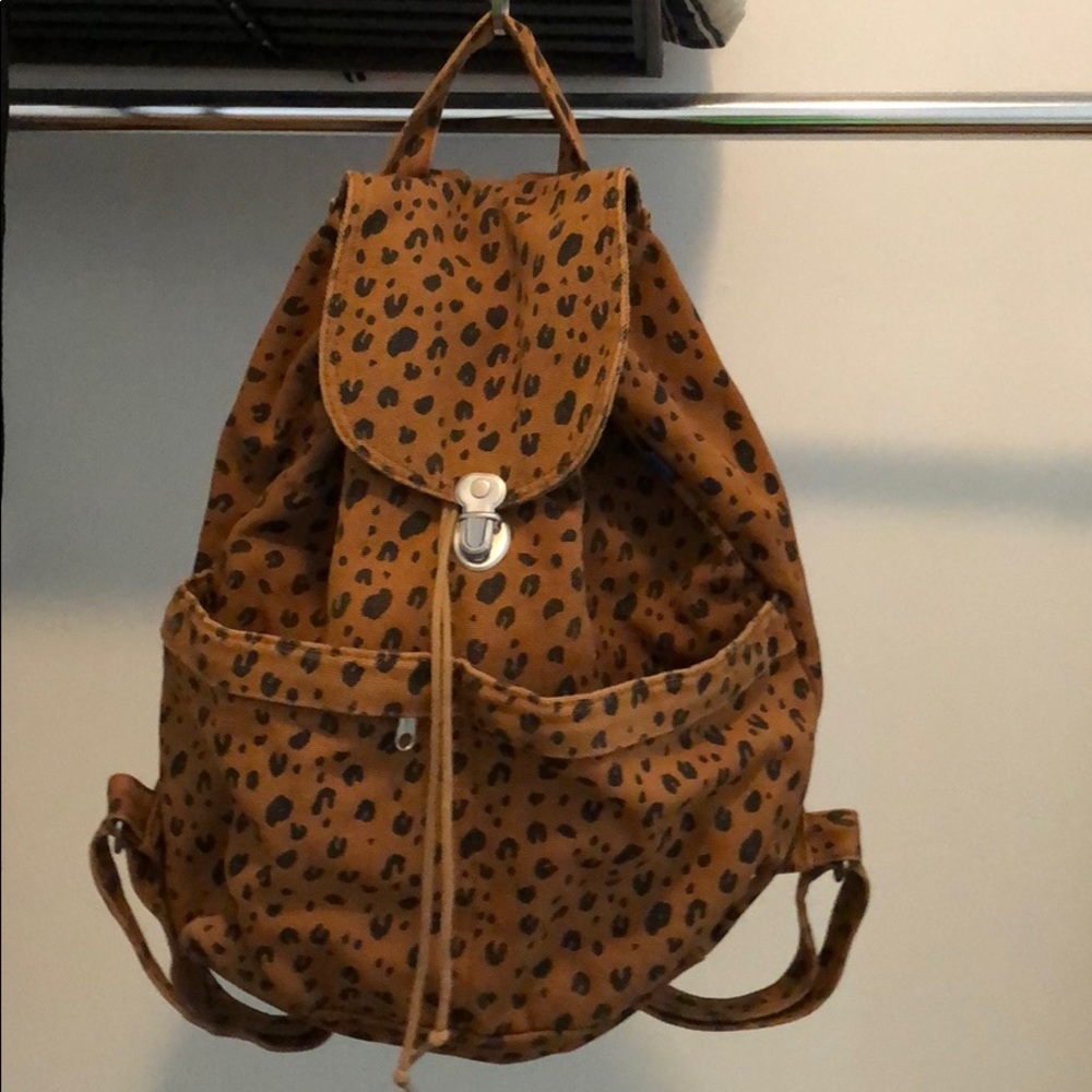 Baggy leopard print canvas bag - machine washable